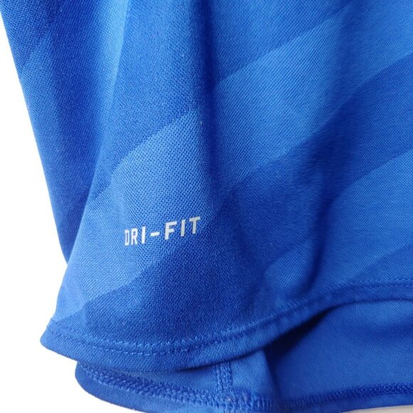 Nike Dri Fit Womens M Shirt Long Sleeve Running Athletic Blue Geometric 1/4 Zip - Picture 7 of 9